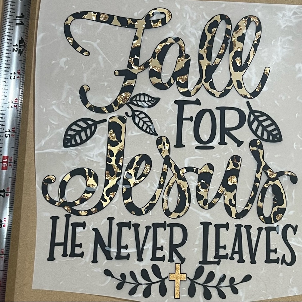 Leopard Print DTF transfer- Fall for Jesus